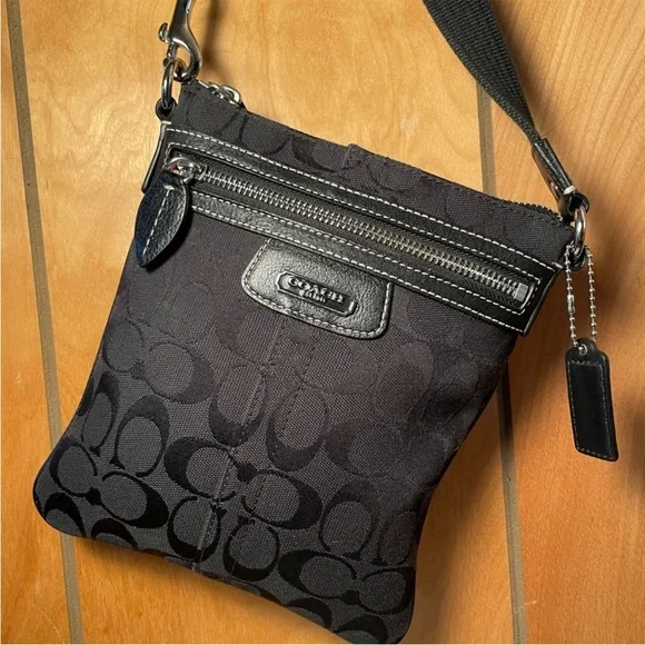 Coach Black Crossbody Bag with Signature Monogram - Picture 3 of 8